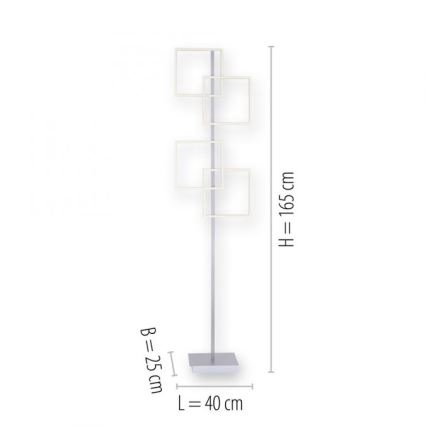 Paul Neuhaus 817-55 - LED-himmennettävä lattiavalaisin INIGO 4xLED / 8W / 230V + RC