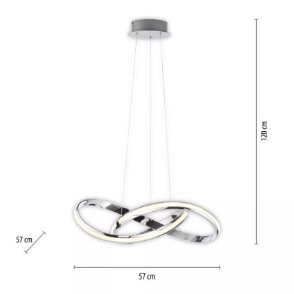 Paul Neuhaus 8291-17 - Himmennettävä LED-kattokruunu johdossa MELINDA LED/30W/230V