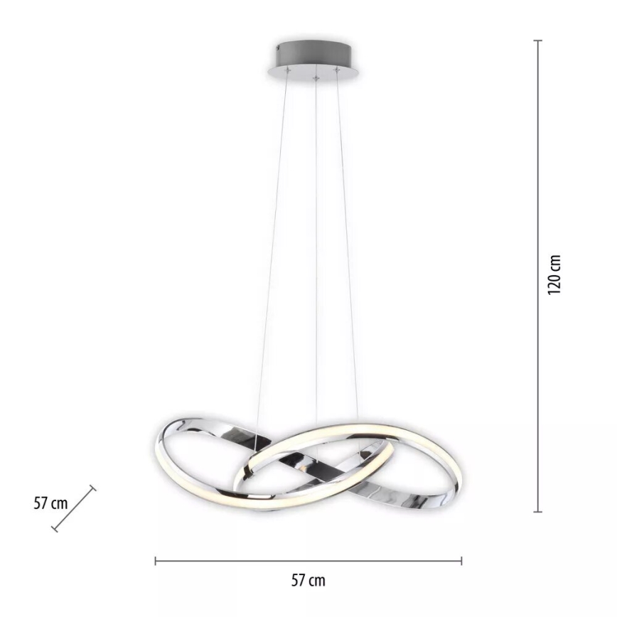 Paul Neuhaus 8291-17 - Himmennettävä LED-kattokruunu johdossa MELINDA LED/30W/230V