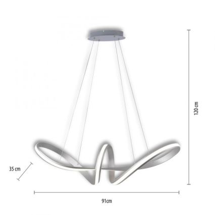 Paul Neuhaus 8292-55 - Himmennettävä LED-kattokruunu johdossa MELINDA 1xLED/38W/230V