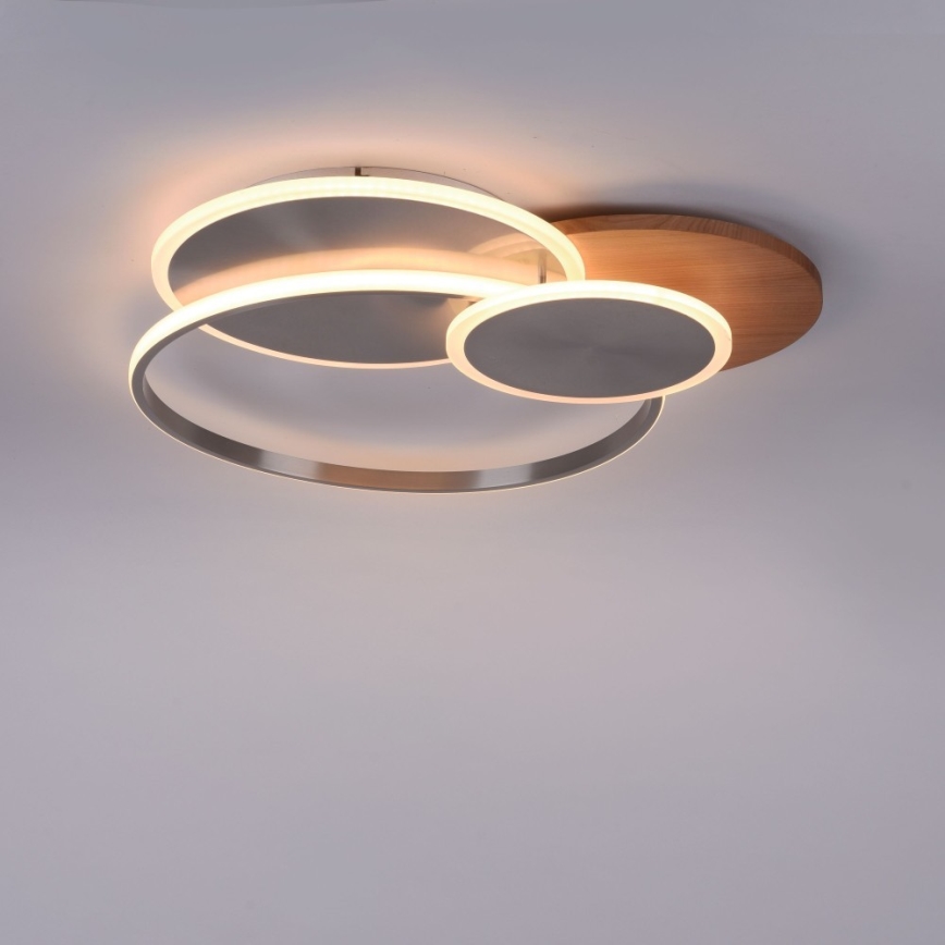 Paul Neuhaus 8328-79 - Himmennettävä LED-kattovalaisin PALMA LED/50W/230V 2700-5000K mänty + kauko-ohjaus