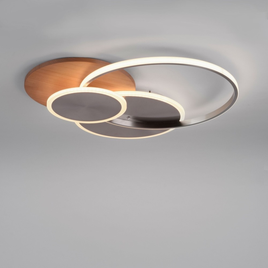 Paul Neuhaus 8328-79 - Himmennettävä LED-kattovalaisin PALMA LED/50W/230V 2700-5000K mänty + kauko-ohjaus