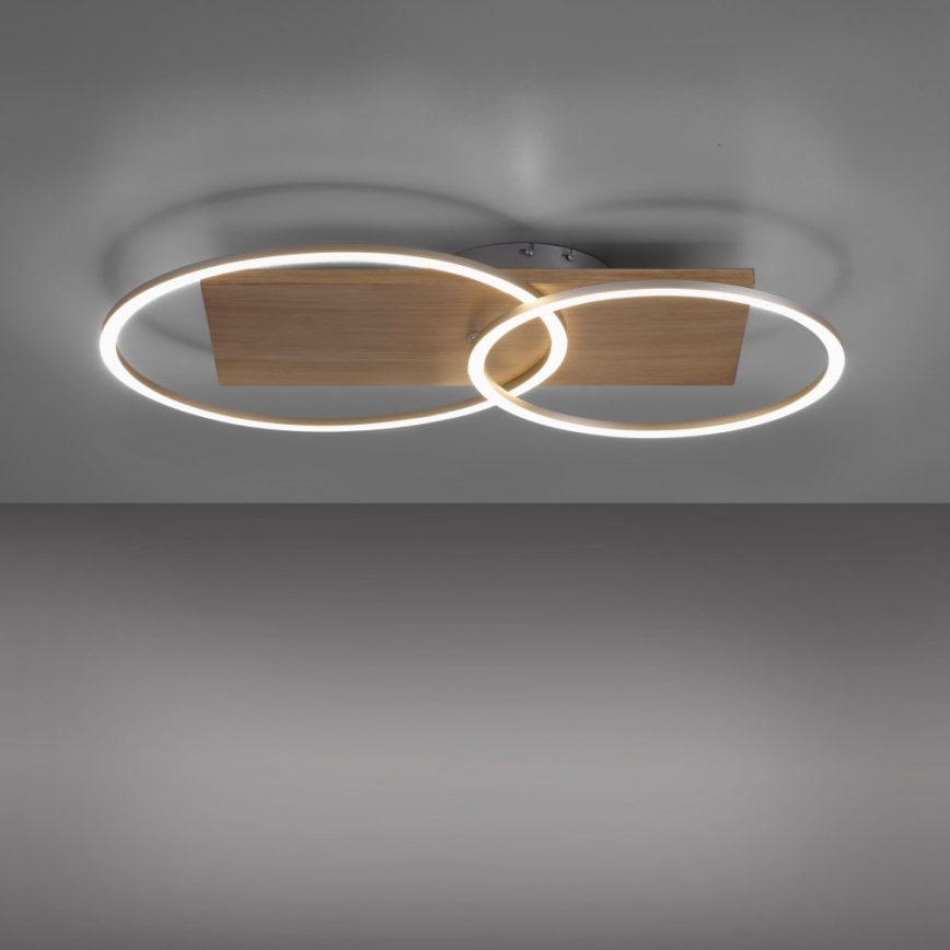 Paul Neuhaus 8329-79 - LED-himmennyskattokruunu PALMA LED/26W/230V 2700-5000K mänty + kauko-ohjaus