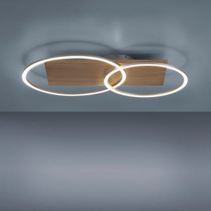 Paul Neuhaus 8329-79 - LED-himmennyskattokruunu PALMA LED/26W/230V 2700-5000K mänty + kauko-ohjaus