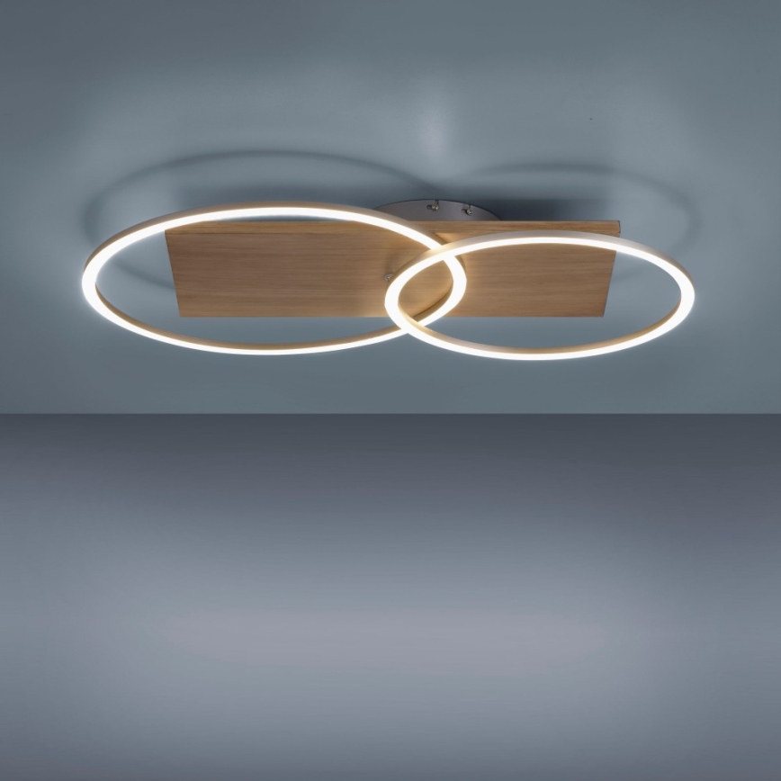 Paul Neuhaus 8329-79 - LED-himmennyskattokruunu PALMA LED/26W/230V 2700-5000K mänty + kauko-ohjaus