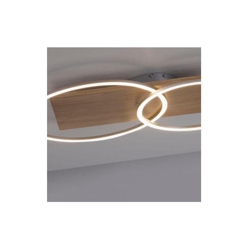 Paul Neuhaus 8329-79 - LED-himmennyskattokruunu PALMA LED/26W/230V 2700-5000K mänty + kauko-ohjaus