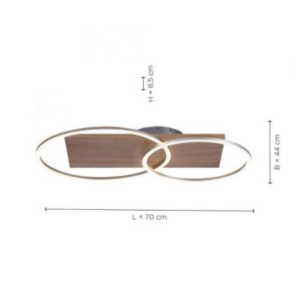 Paul Neuhaus 8329-79 - LED-himmennyskattokruunu PALMA LED/26W/230V 2700-5000K mänty + kauko-ohjaus