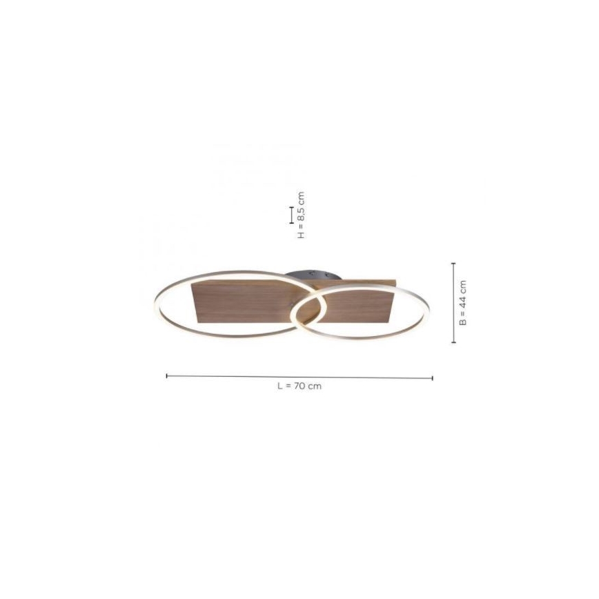 Paul Neuhaus 8329-79 - LED-himmennyskattokruunu PALMA LED/26W/230V 2700-5000K mänty + kauko-ohjaus