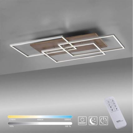 Paul Neuhaus 8330-79 - LED-himmennyskattokruunu PALMA 3xLED/12W/230V mänty + kauko-ohjaus