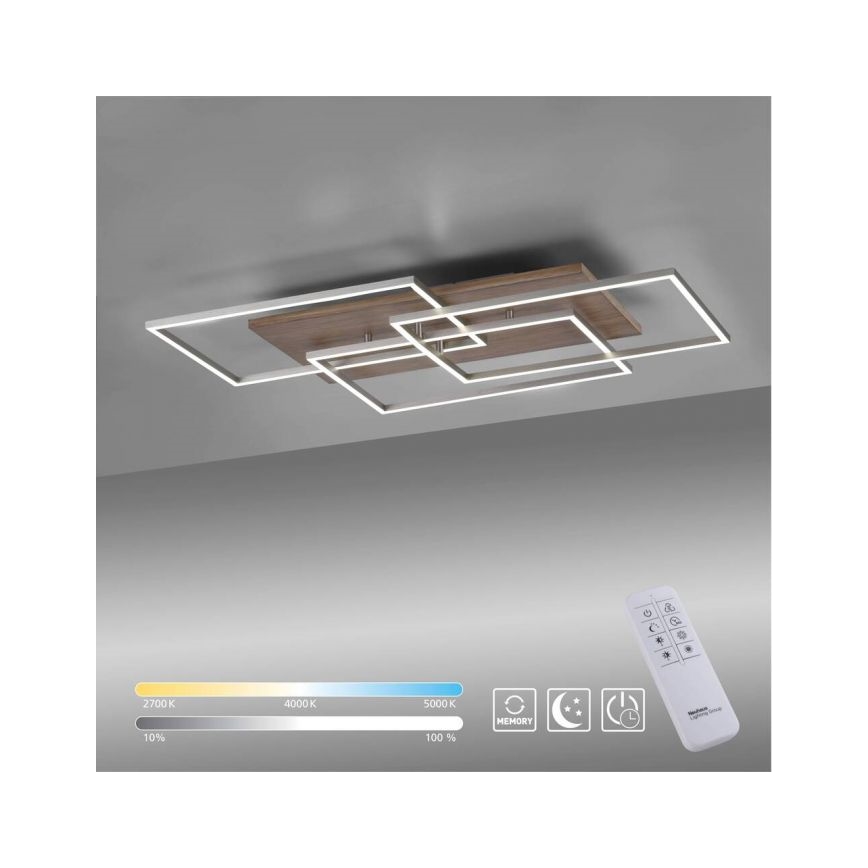 Paul Neuhaus 8330-79 - LED-himmennyskattokruunu PALMA 3xLED/12W/230V mänty + kauko-ohjaus