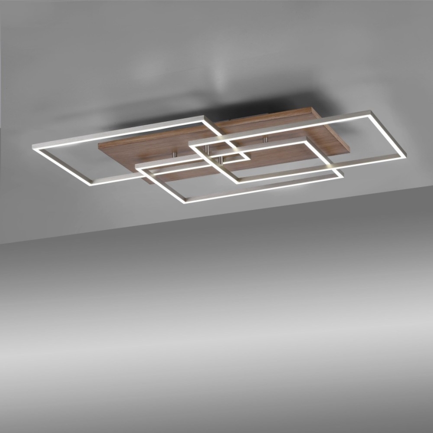 Paul Neuhaus 8330-79 - LED-himmennyskattokruunu PALMA 3xLED/12W/230V mänty + kauko-ohjaus