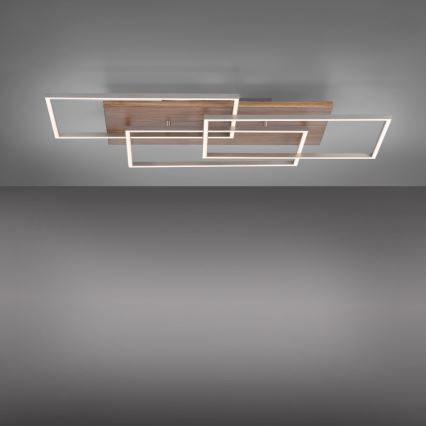 Paul Neuhaus 8330-79 - LED-himmennyskattokruunu PALMA 3xLED/12W/230V mänty + kauko-ohjaus