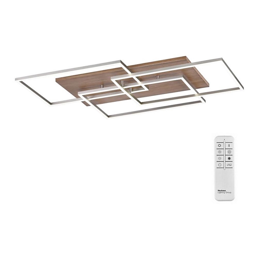Paul Neuhaus 8330-79 - LED-himmennyskattokruunu PALMA 3xLED/12W/230V mänty + kauko-ohjaus