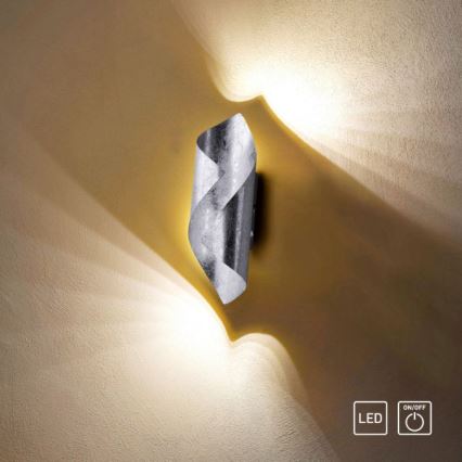 Paul Neuhaus 9030-21 - LED-seinävalo NEVIS LED/6W/230V hopea