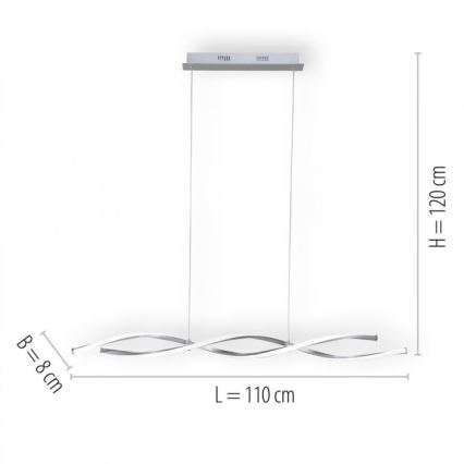 Paul Neuhaus 9142-55 - LED Himmennettävä kattokruunu johdossa POLINA 2xLED/10,2W/230V