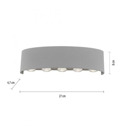 Paul Neuhaus 9489-21- LED Ulkoseinävalo CARLO 10xLED/0,8W/230V IP54