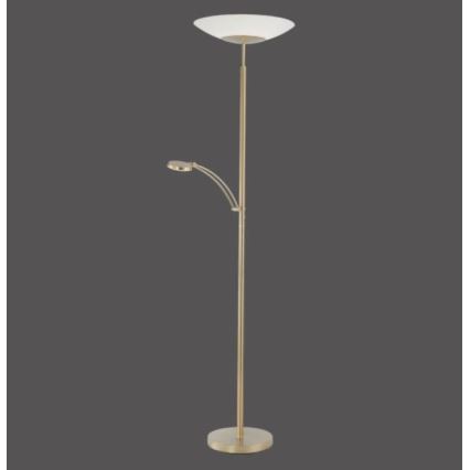 Paul Neuhaus - 655-60 - Himmennettävä LED-lattiavalaisin ALFRED 1xLED/28W/230V+1xLED/4W/230V messinki