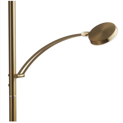 Paul Neuhaus - 655-60 - Himmennettävä LED-lattiavalaisin ALFRED 1xLED/28W/230V+1xLED/4W/230V messinki