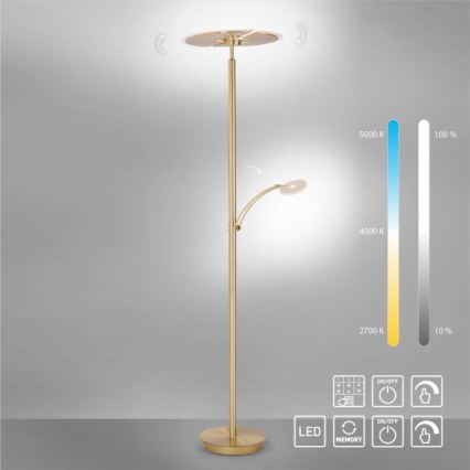 Paul Neuhaus - LED-himmennysvalaisin ARTUR 2xLED / 21W + 1xLED / 6W / 230V kulta