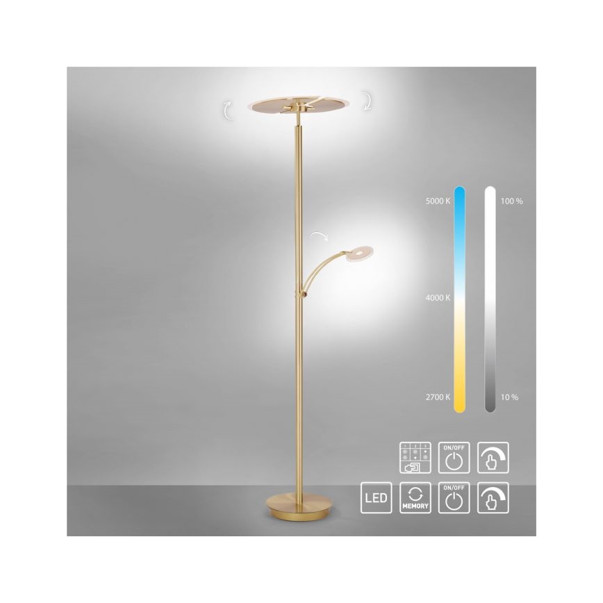 Paul Neuhaus - LED-himmennysvalaisin ARTUR 2xLED / 21W + 1xLED / 6W / 230V kulta