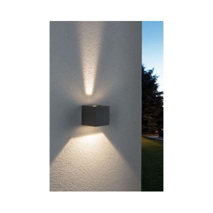 Paulmann 18000 - 2xLED/3W IP65 Ulkoseinävalaisin CYBO 230V harmaa