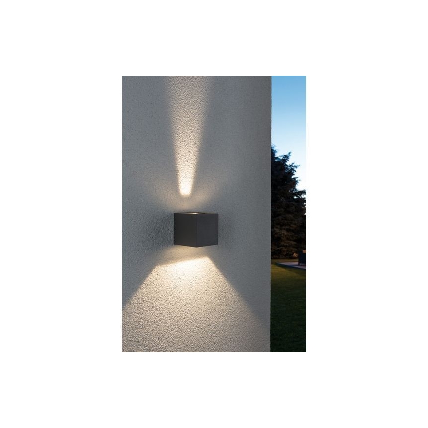 Paulmann 18000 - 2xLED/3W IP65 Ulkoseinävalaisin CYBO 230V harmaa