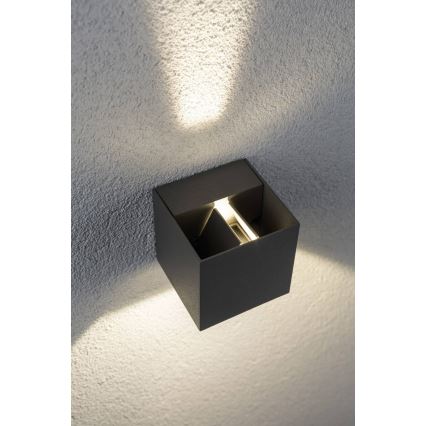 Paulmann 18000 - 2xLED/3W IP65 Ulkoseinävalaisin CYBO 230V harmaa