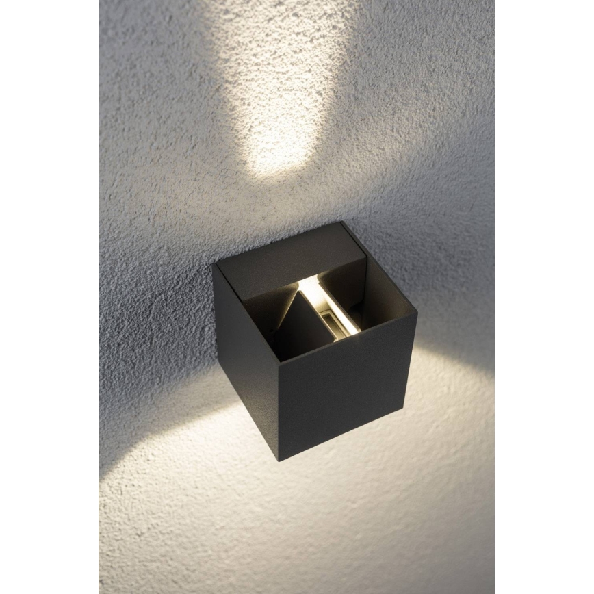 Paulmann 18000 - 2xLED/3W IP65 Ulkoseinävalaisin CYBO 230V harmaa