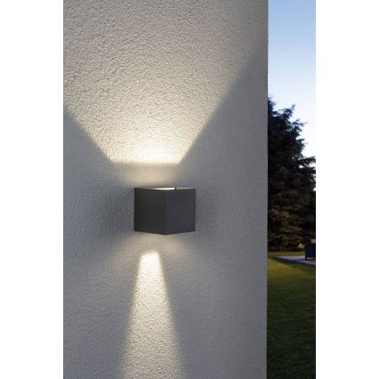 Paulmann 18000 - 2xLED/3W IP65 Ulkoseinävalaisin CYBO 230V harmaa