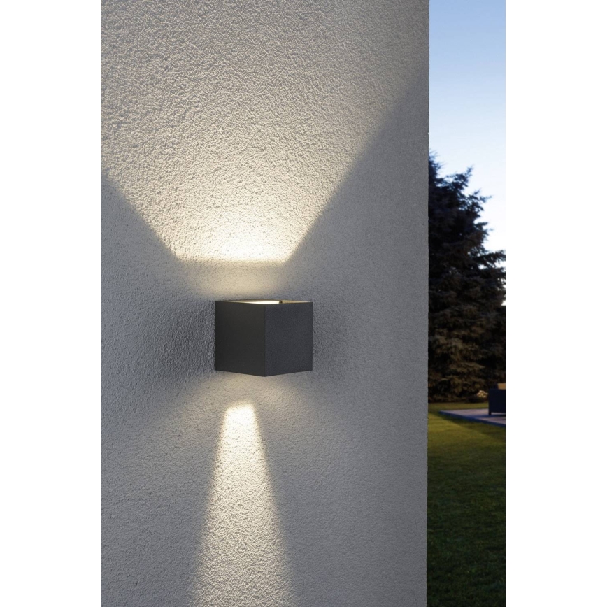 Paulmann 18000 - 2xLED/3W IP65 Ulkoseinävalaisin CYBO 230V harmaa