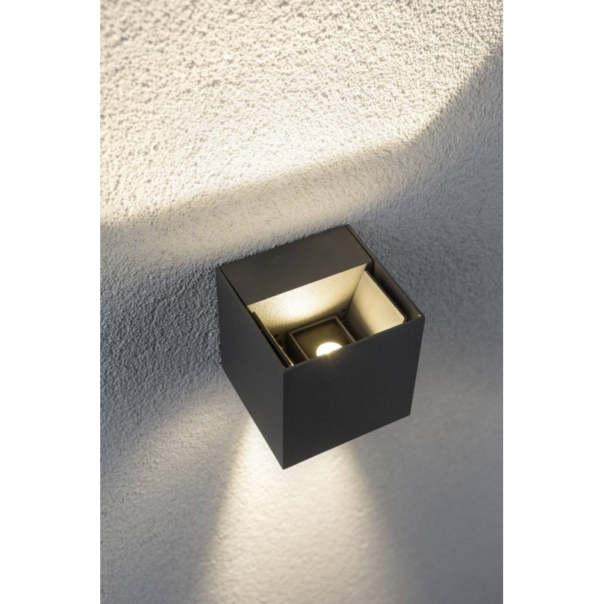 Paulmann 18000 - 2xLED/3W IP65 Ulkoseinävalaisin CYBO 230V harmaa