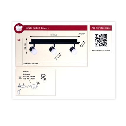 Paulmann 50099 - 3xLED/6,5W Himmennettävä kohdevalo SMART DEON 230V ZigBee