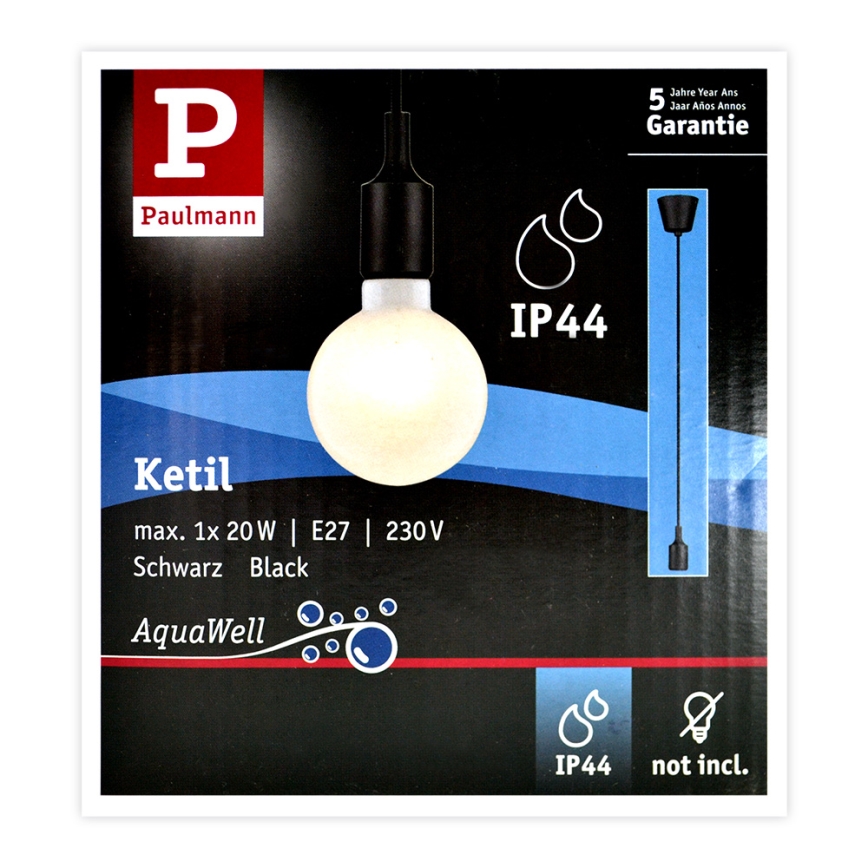 Paulmann 50346 - Sähköjohto NEORDIC 1xE27/20W/230V IP44