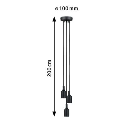 Paulmann 50382 - 3xE27/60W Sähköjohto KETIL 230V