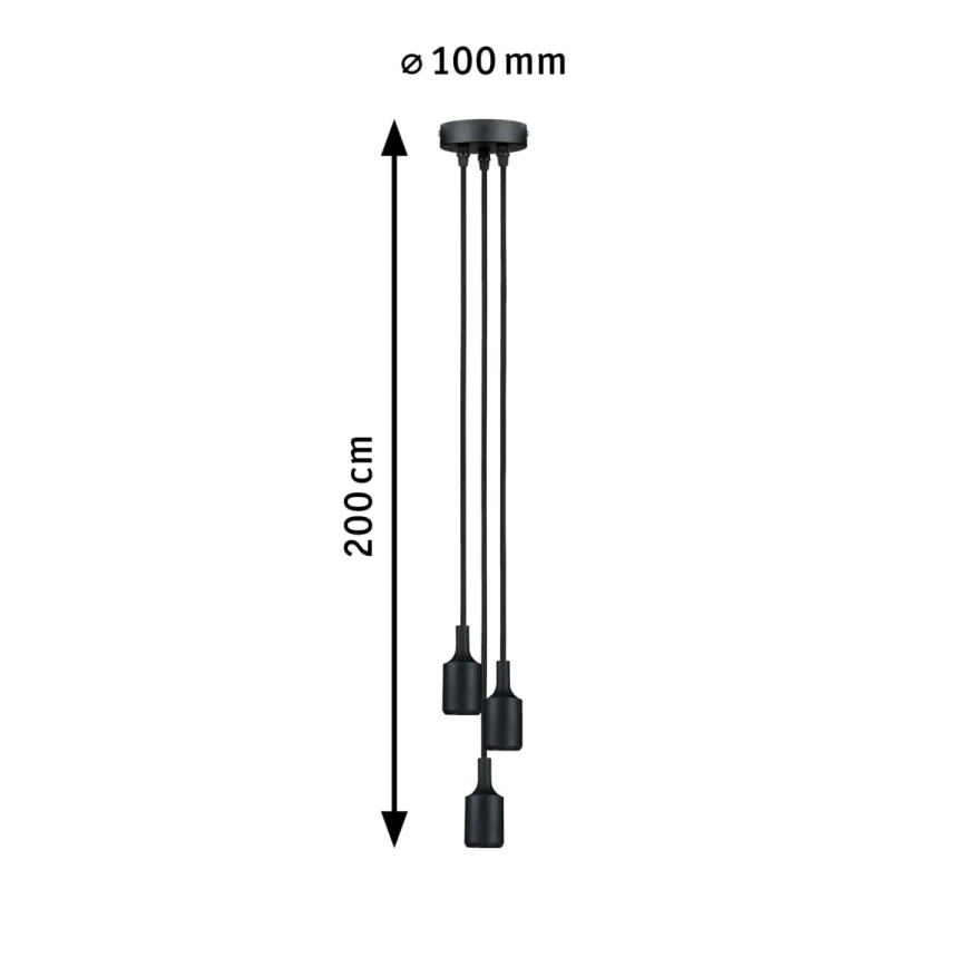 Paulmann 50382 - 3xE27/60W Sähköjohto KETIL 230V