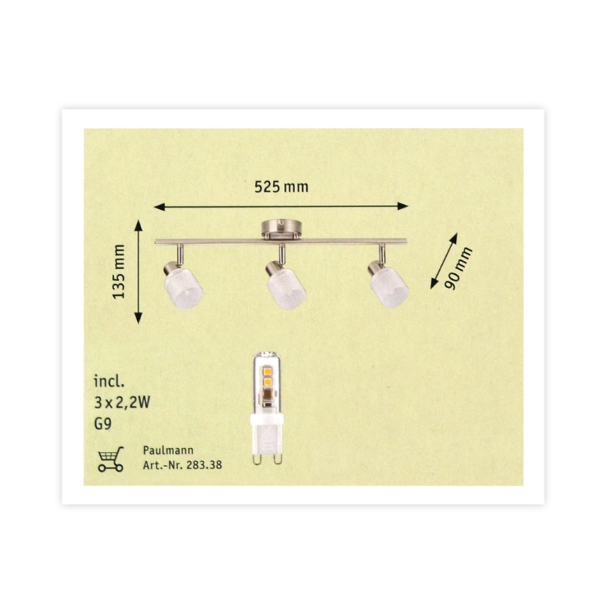 Paulmann 60200 - 3xLED-G9/2,2W Kohdevalo HELIX 230V