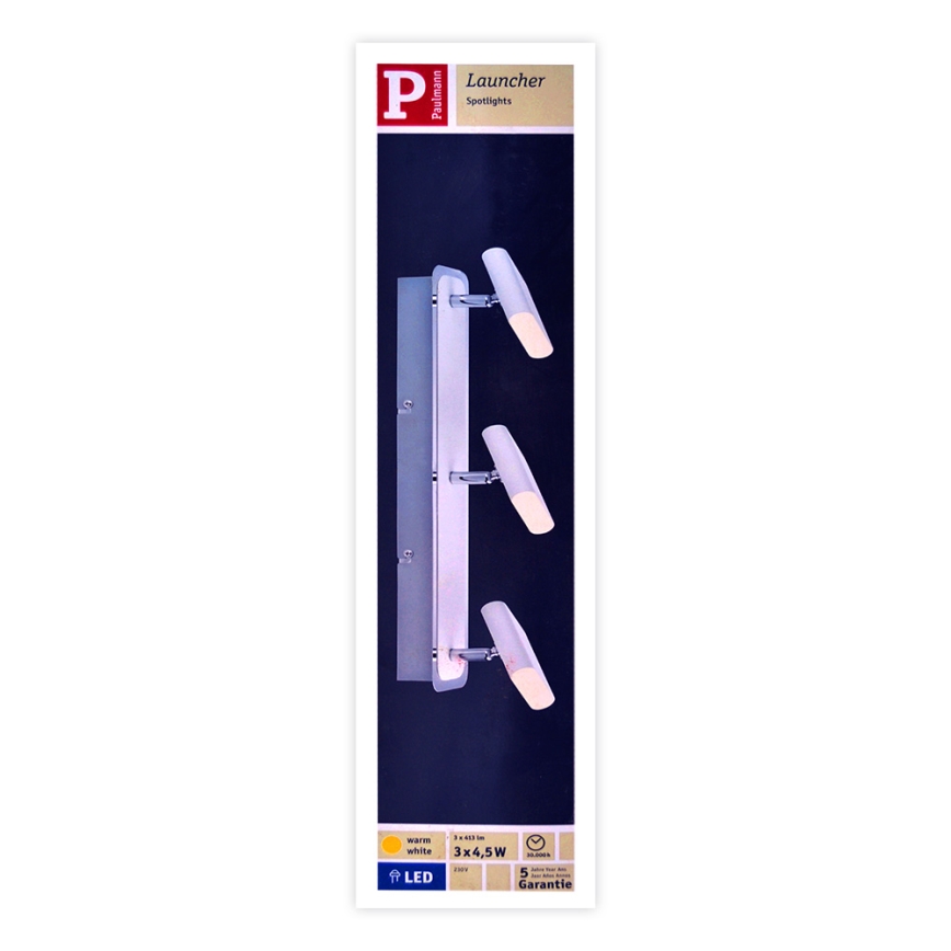 Paulmann 66636 - 3xLED/4,5W Kohdevalo LAUNCHER 230V