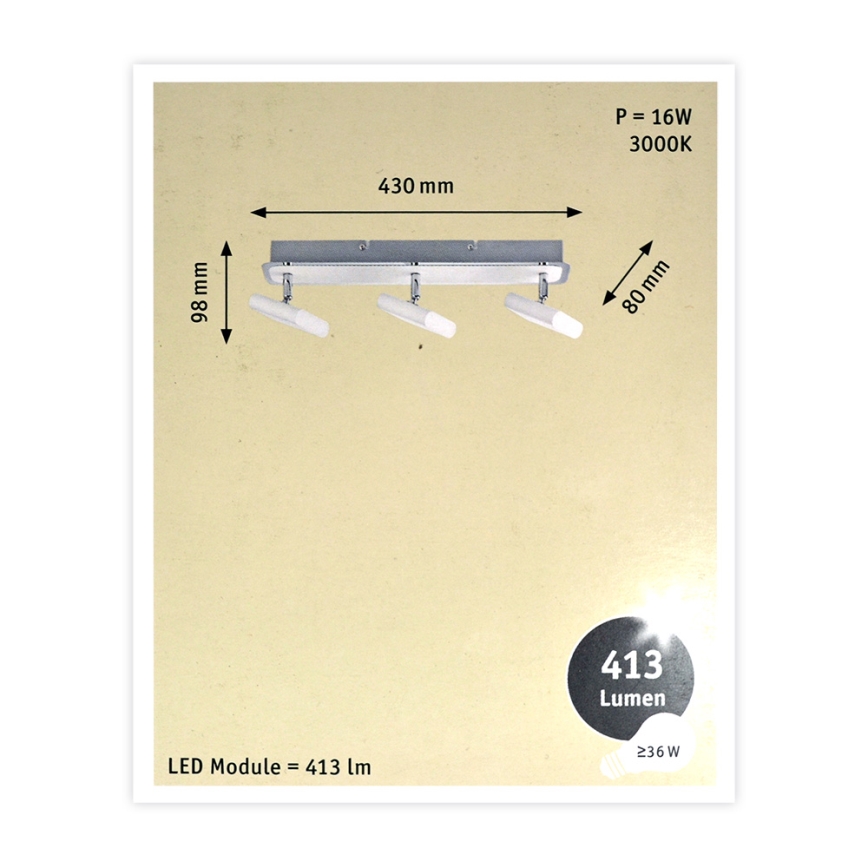 Paulmann 66636 - 3xLED/4,5W Kohdevalo LAUNCHER 230V
