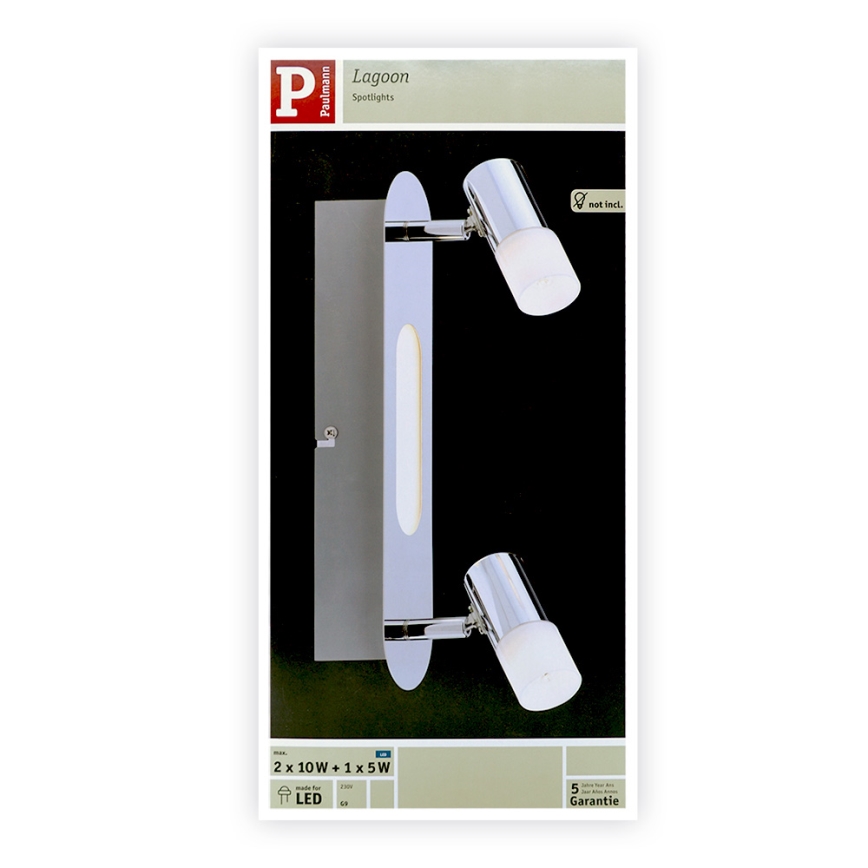 Paulmann 66647 - LED-kohdevalaisin 2xG9/10W/230V + LED/5W