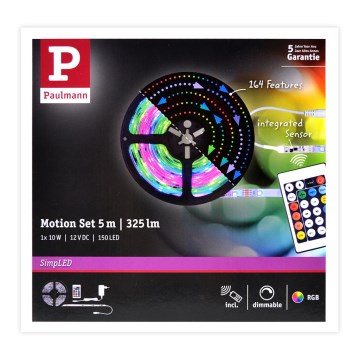 Paulmann 70513 - LED RGB / 10W himmennettävä nauha yksinkertainen 5m 230V + RC