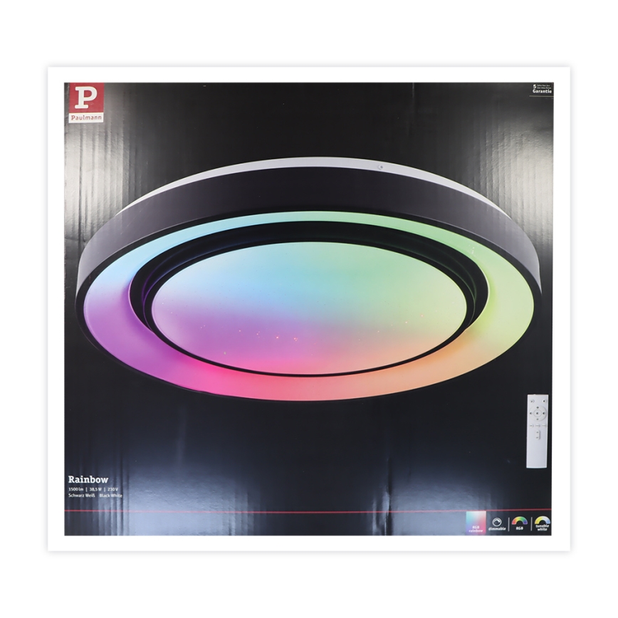 Paulmann 70545 - LED RGBW/38,5W Himmennettävä kattovalo RAINBOW 230V 3000-6500K + kauko-ohjain
