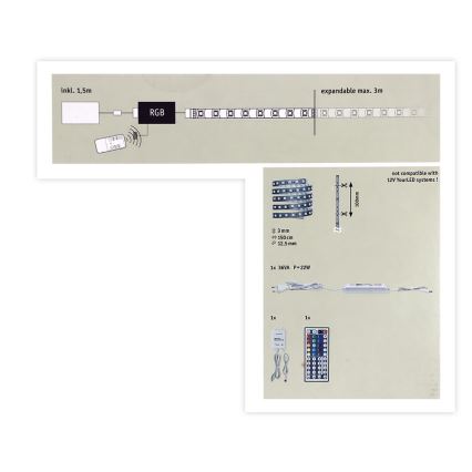 Paulmann 70587 - LED RGB/20W Himmennettävä nauha MAXLED 1,5m 230V + kauko-ohjain
