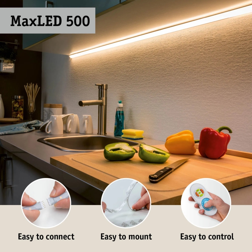 Paulmann 70627 - LED RGB/18W IP44 Himmennettävä kylpyhuone valonauha MAXLED 1,5 m 230V + kauko-ohjaus