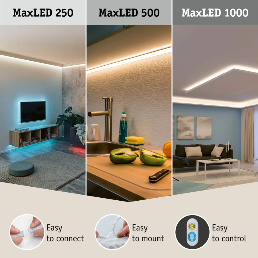 Paulmann 70627 - LED RGB/18W IP44 Himmennettävä kylpyhuone valonauha MAXLED 1,5 m 230V + kauko-ohjaus