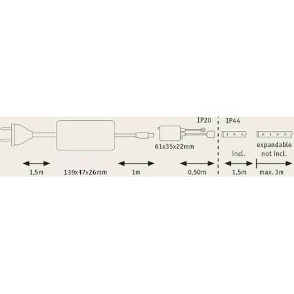 Paulmann 70627 - LED RGB/18W IP44 Himmennettävä kylpyhuone valonauha MAXLED 1,5 m 230V + kauko-ohjaus