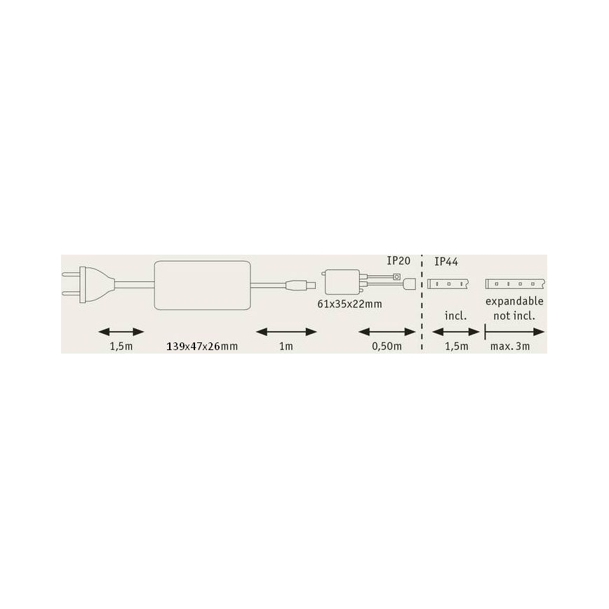 Paulmann 70627 - LED RGB/18W IP44 Himmennettävä kylpyhuone valonauha MAXLED 1,5 m 230V + kauko-ohjaus