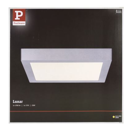 Paulmann 70650 - LED/17W Kattovalo LUNAR 230V 30x30 cm mattakromi