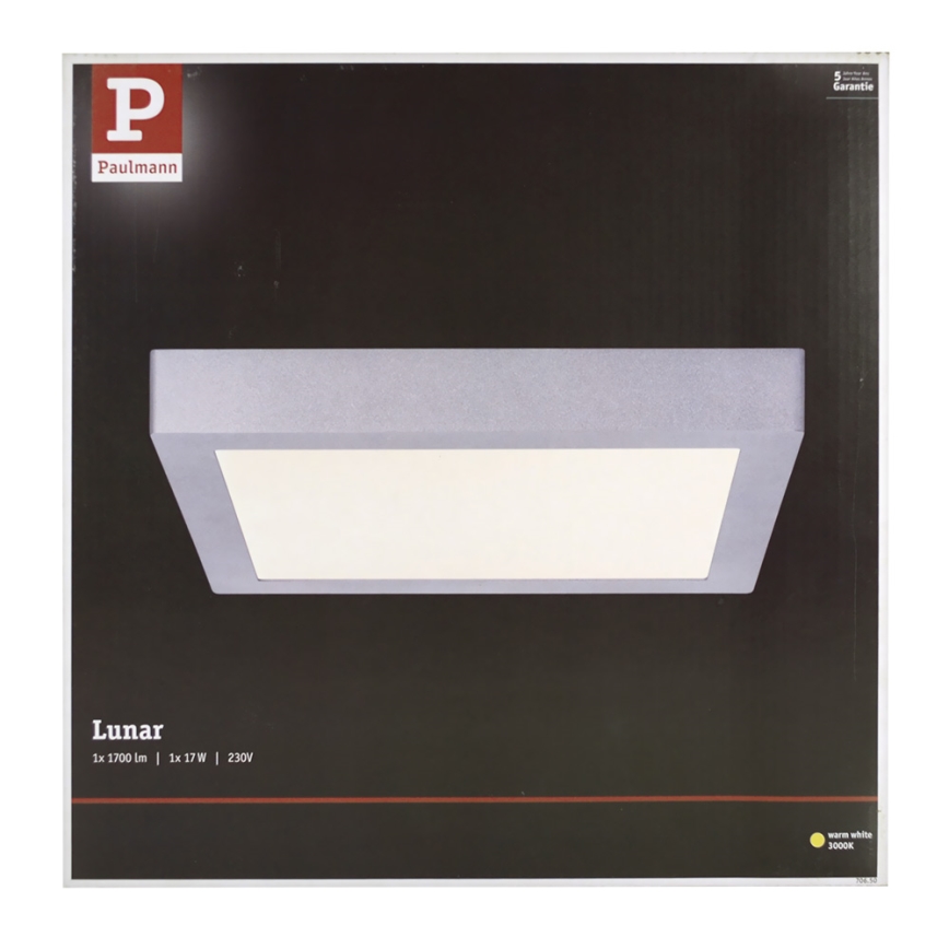 Paulmann 70650 - LED/17W Kattovalo LUNAR 230V 30x30 cm mattakromi