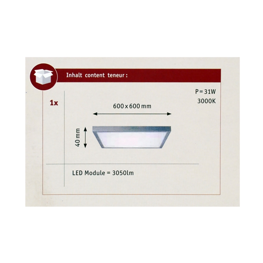 Paulmann 70652 - LED/30W Kattovalo LUNAR 230V