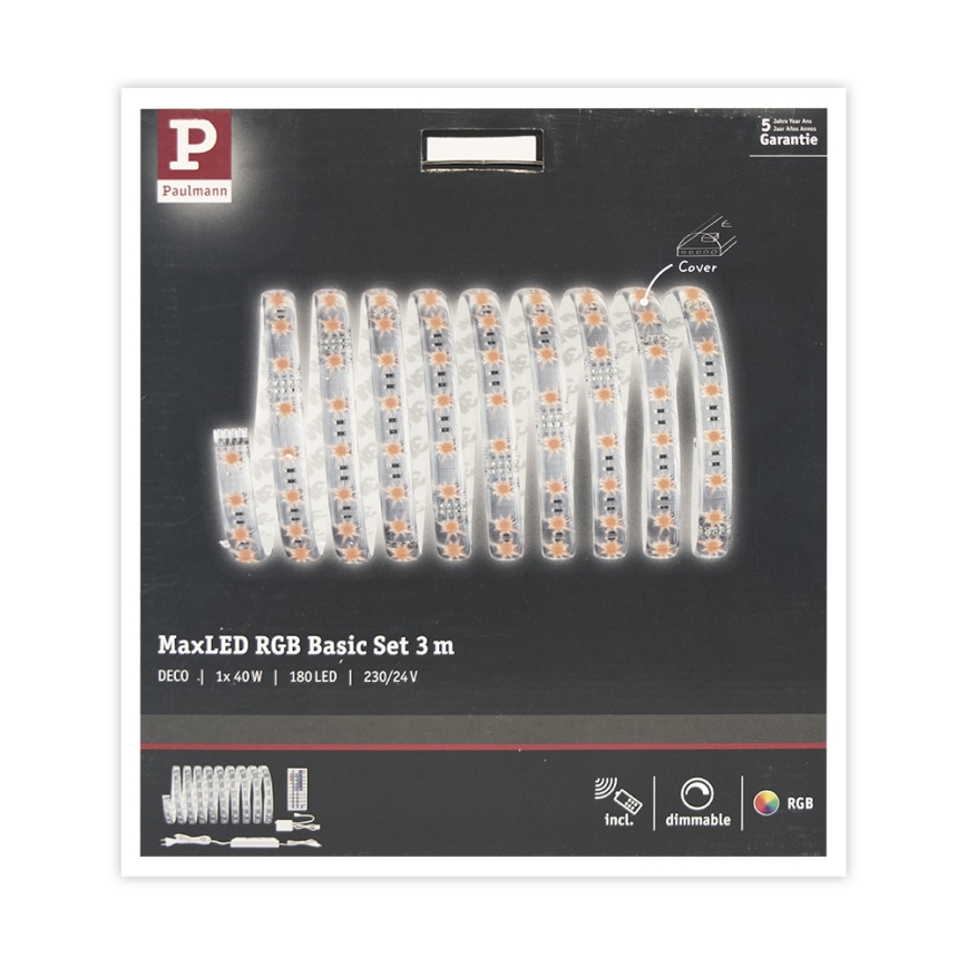 Paulmann 70673 - LED RGB/40W Himmennettävä nauha MAXLED 3m 230V + kaukosäädin